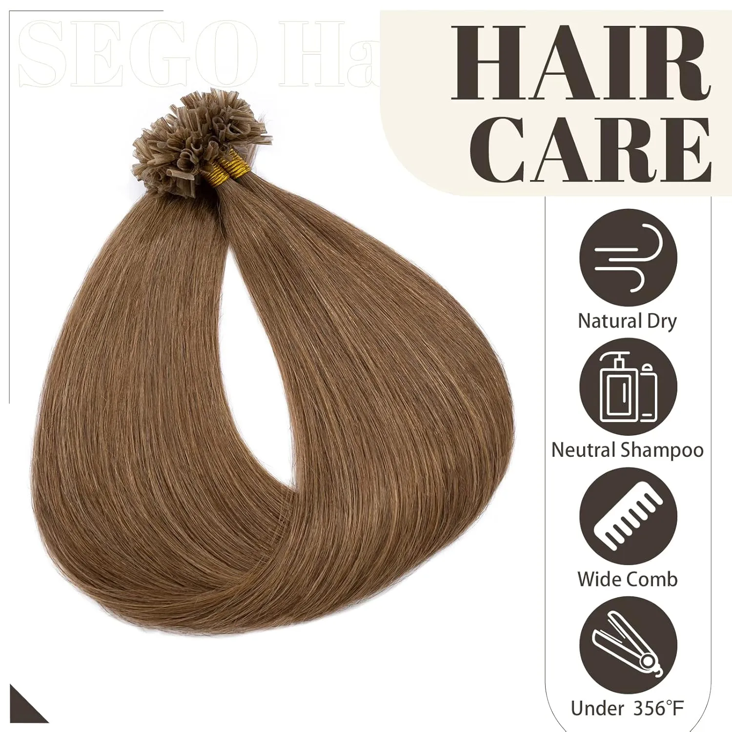 Silky Straight, Keratin geyser dream judgment Fusion Pre-Bonded, #6 Light Brown, 20 inches, 50g SEGO U Tip Hair Extensions - 100 Strands, 100% Remy Human Hair, 