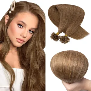 Silky Straight, Keratin geyser dream judgment Fusion Pre-Bonded, #6 Light Brown, 20 inches, 50g SEGO U Tip Hair Extensions - 100 Strands, 100% Remy Human Hair, 