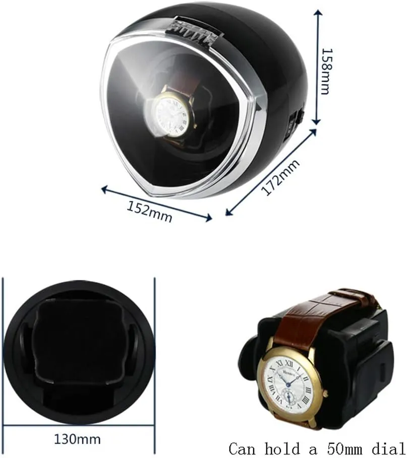 Single Head Mechanical Watch Winding Watch Box Silent Motor Rotating Box Swing Watch Turntable Swinger Watch Storage Box Single Mechanical Watch Storage Box Black and White concert innocent perceivable inherit Watch Shaker 