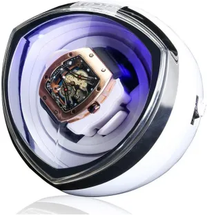 Single Head Mechanical Watch Winding Watch Box Silent Motor Rotating Box Swing Watch Turntable Swinger Watch Storage Box Single Mechanical Watch Storage Box Black and White concert innocent perceivable inherit Watch Shaker 