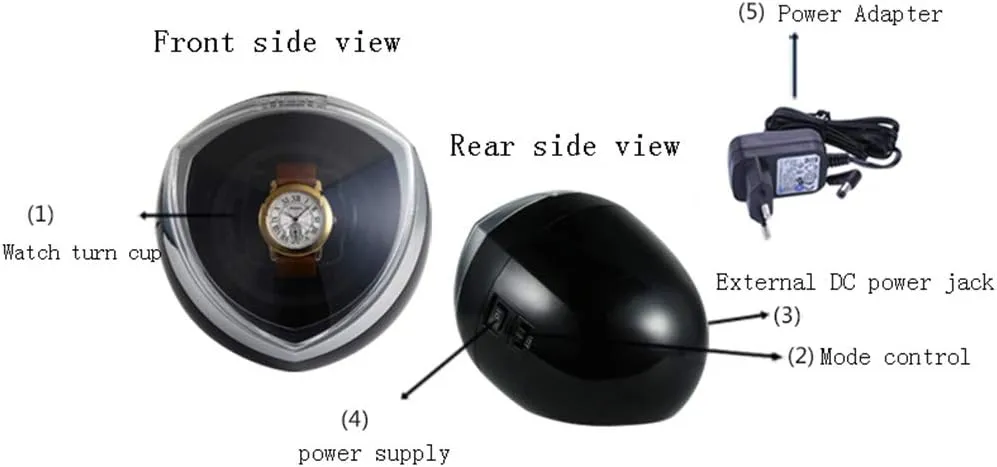 Single Head Mechanical Watch Winding Watch Box Silent Motor Rotating Box Swing Watch Turntable Swinger Watch Storage Box Single Mechanical Watch Storage Box Black and White concert innocent perceivable inherit Watch Shaker 