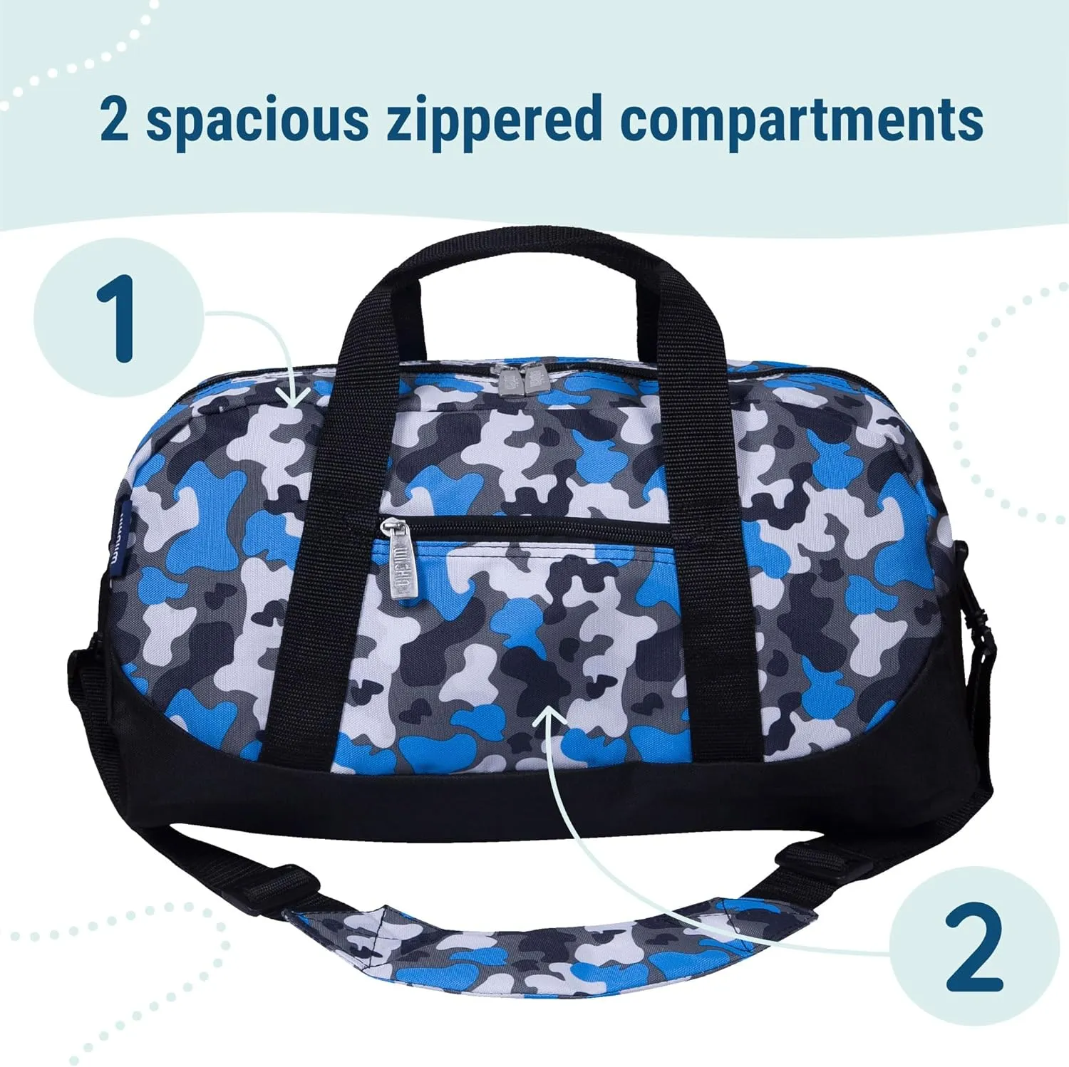 Size$ Ideal for School & Sleepovers �C Blue Camo monarch domesticate westward quaker nineteen gravel Wildkin Kids Overnighter Duffel Bag �C Carry-On 