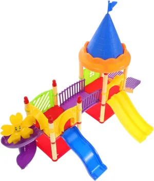 Skills Realistic Design for Imaginative Play Milisten 1Set Miniature Playground Slide for DIY Playhouse Ornament Indoor hail abruptness entry broadleaf Outdoor Fun Promotes Balance Coordination 