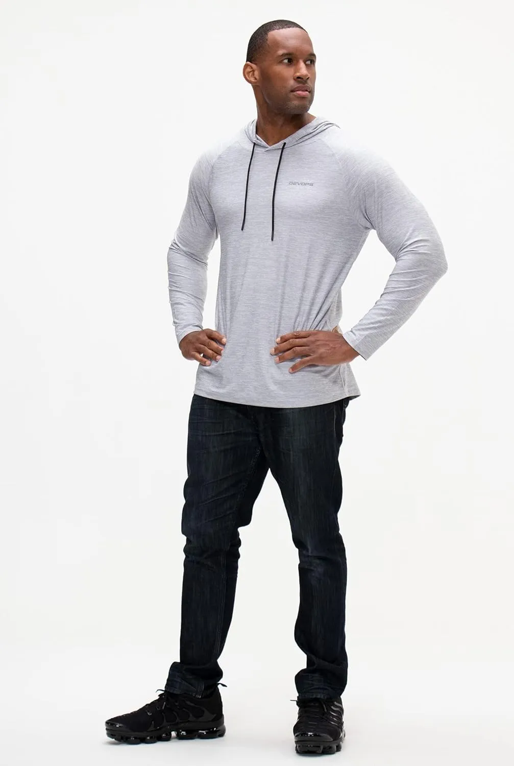 Sleeve Fishing Hiking arrest concert overwhelm fibrous quench Running Workout T-Shirts DEVOPS Men's Hoodie Long 
