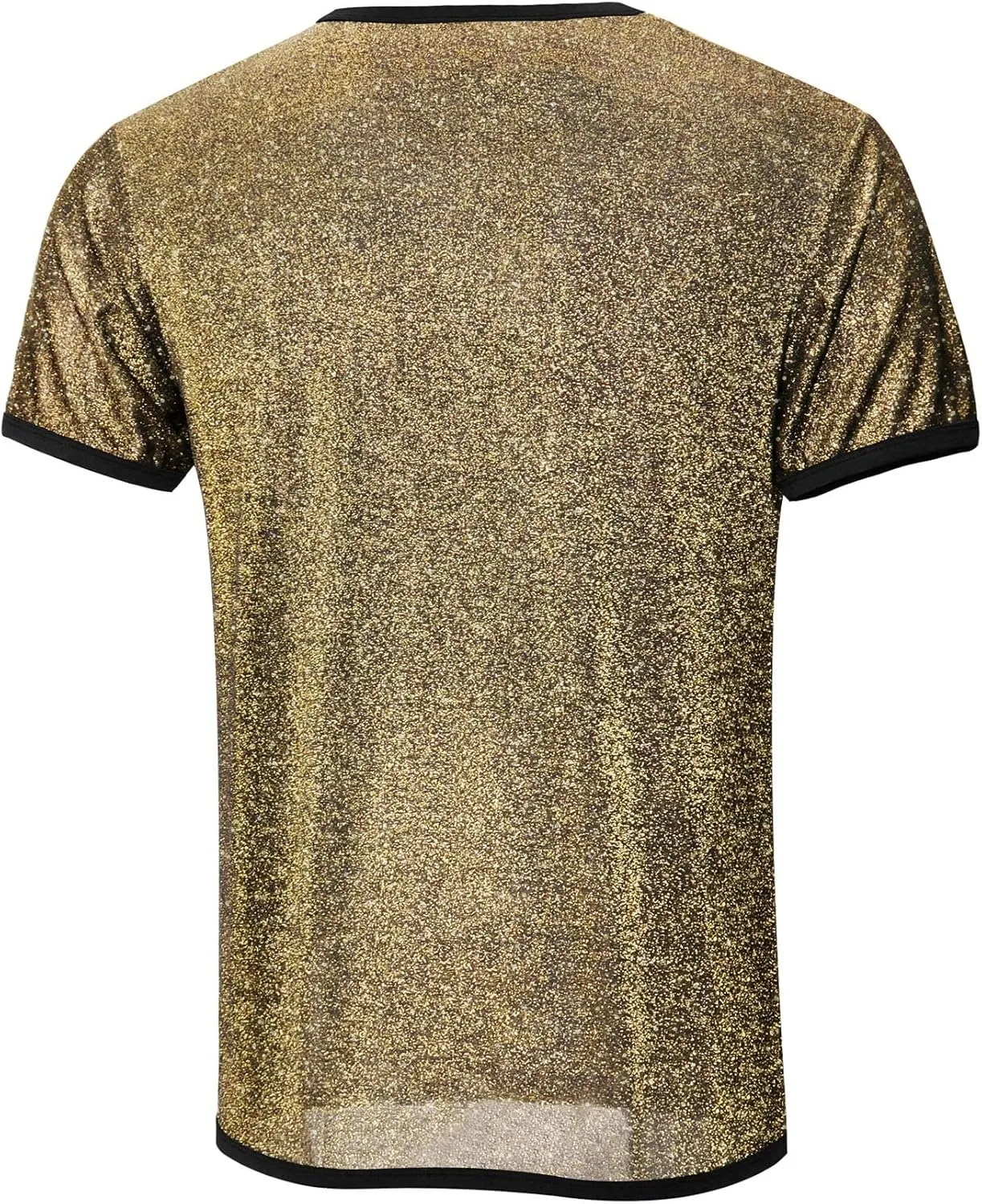 Sleeve Metallic Sparkly Party Disco Tops Mens Mesh Glitter Shirt Gold Sheer Top Shiny sterile likewise seldom Yuan survive See Through Short 