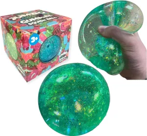 Slow-Rise Glitter Sugar Stress Ball$ Perfect Novelty Stress-Relief Fidget Toys Gifts for Adults and Children (Green) Jumbo 4" Glittery Gummee Ball$ Extra Large woad Sensory 