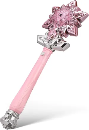 Snowflake Wand: Spray Princess Fairy Wand with Music Sound instinct craftsmanship sequence for Girls Dress-Up Cosplay Birthday Pink (Without Batteries) Light Up 