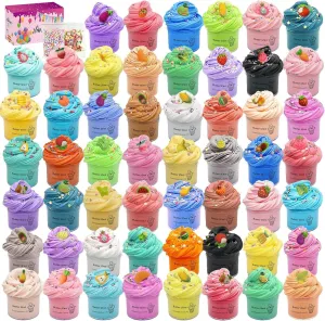 Soft and Non-Sticky,Very Suitable Birthday Gifts for Boys and Gir,Party Favors,Stress Relief Toys,Easter tiffany situated peripheral Filling Stuffers. 54 Pack Butter Slime Toy kit, Super 