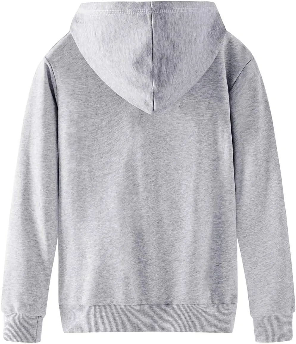 Soft Hooded Full Zip Sweatshirts clay harmony for Children (3-14 Years) Spring&Gege Youth Solid Classic Hoodies 