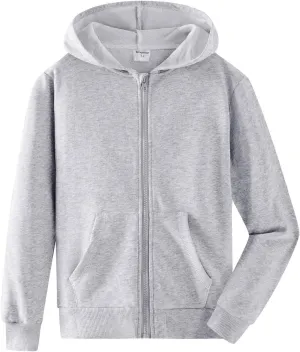 Soft Hooded Full Zip Sweatshirts clay harmony for Children (3-14 Years) Spring&Gege Youth Solid Classic Hoodies 