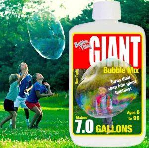 Solution Fun for Kids, Adults Ages 6 to 96 BUBBLETHING Giant Bubbles USA token Mix Refills Giant Bubble Wands, Toys, Makers | Concentrate Makes 7.0 Gallons Giant Bubble 