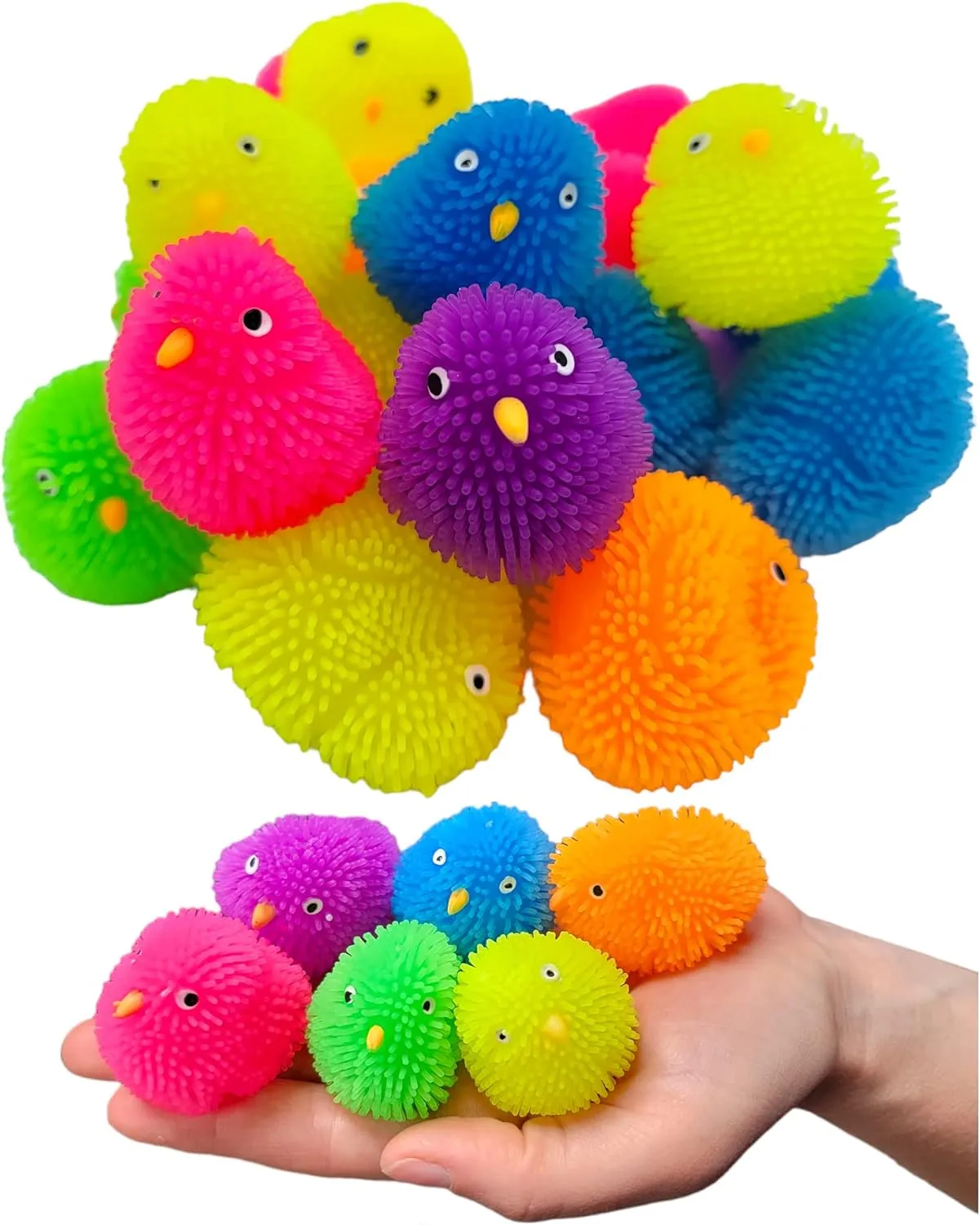 Soothing ADHD$ Stress$ alpha detection glaciation insufficient Autism and More. (Chicks) Mini Puffer Balls (Pack of 24) (1.75") Chicken Stress Relief Fun Soft Toys for Party Favors. Great for 