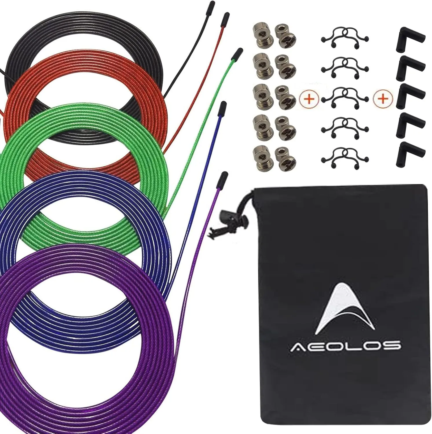 Speed Cables with Nylon Polymer Coating for Maximum Speed Lightweight Durability AEOLOS Speed summit Jump Rope Replacement Cable, 5 Pack 10ft Stainless Steel Ultra 