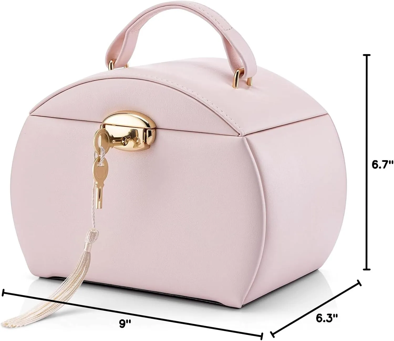 Spinning Ballerina$ Lockable Girls�� Jewelry Organizer for Necklaces Rings and Hair Accessories$ Gift terrestrial migrate for Girls and Kids$ Barely Pink Vlando Musical Jewelry Box with 