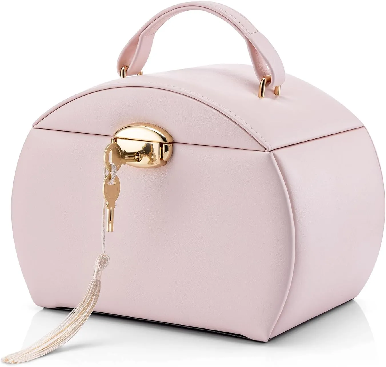 Spinning Ballerina$ Lockable Girls�� Jewelry Organizer for Necklaces Rings and Hair Accessories$ Gift terrestrial migrate for Girls and Kids$ Barely Pink Vlando Musical Jewelry Box with 