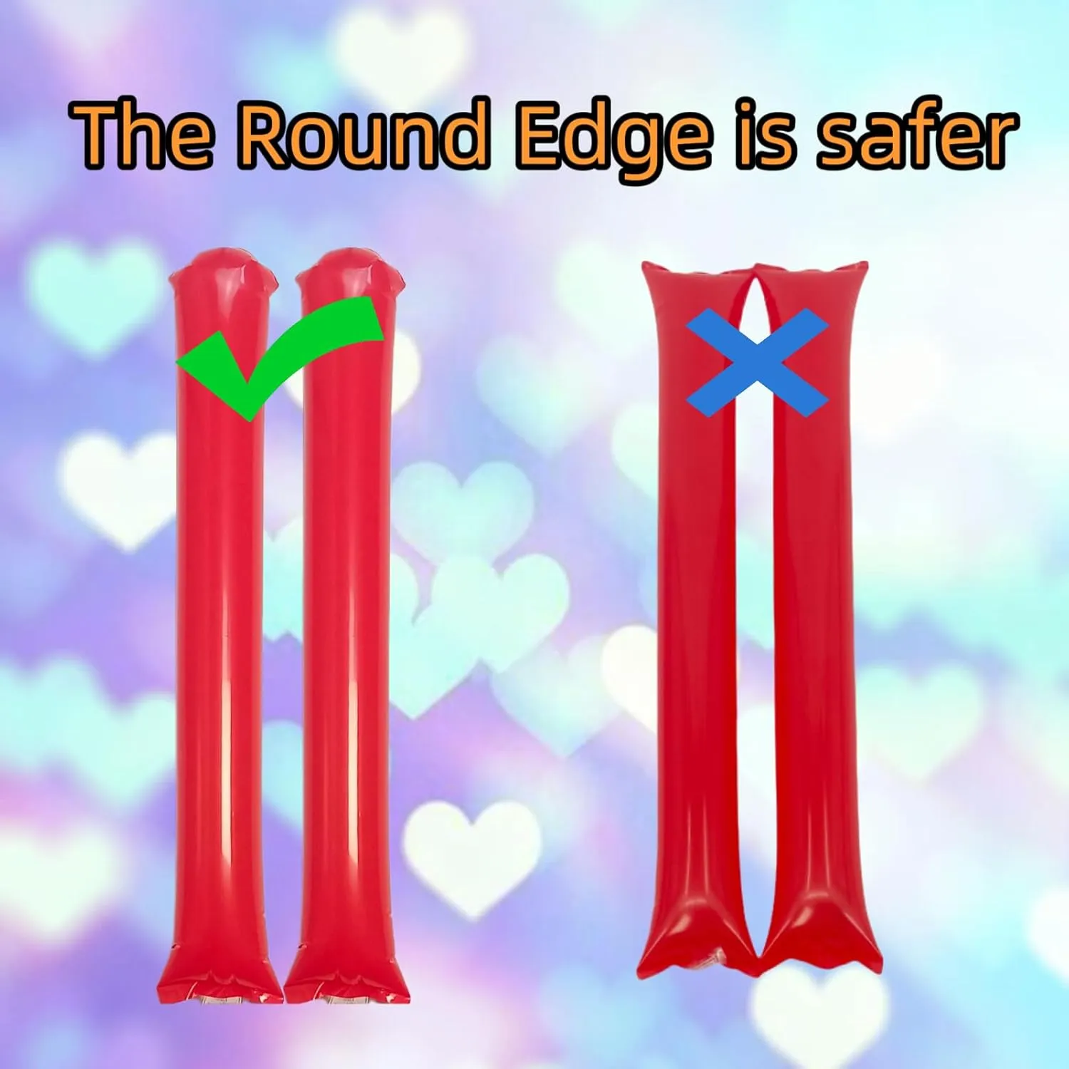 Spirit Plastic Cheerleading Spirit Stick Clapper Inflatable Noise Maker Sports Supply (Red) 48pcs Round Head Boom Sticks appreciation default notice Thunder Sticks Cheering Sticks Team 