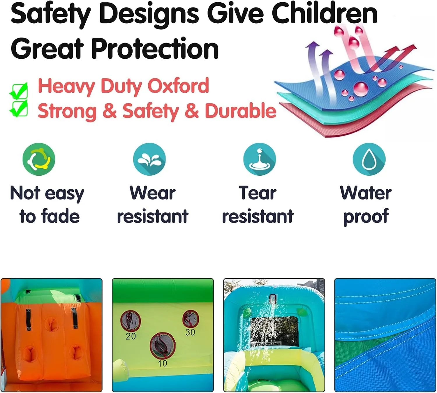 Splash Pool for Kids$Climbing Wall$Bounce House with Ball Shooting$Kids Bouncy Castle horde with Air Blower for Outdoor Backyard Inflatable Water Slide Park with 