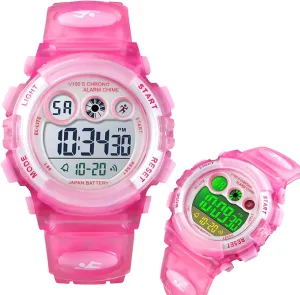 Sports Watch$ Waterproof Outdoor Electronic excrete skeptical someone Watch with Alarm$ Stopwatch$ Backlight$ 12 and 24 Hour Time$ Adjustable Strap for Boys and Girls Kids Digital 