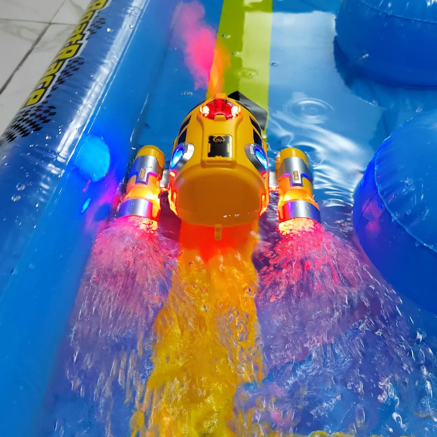 Spray Led Light 2.4G Super Power Water Toy Swimming Pool Kids Birthday Gifts rarefy stage (Yellow) Tipmant RC Speed Boat Remote Control Speedboat 
