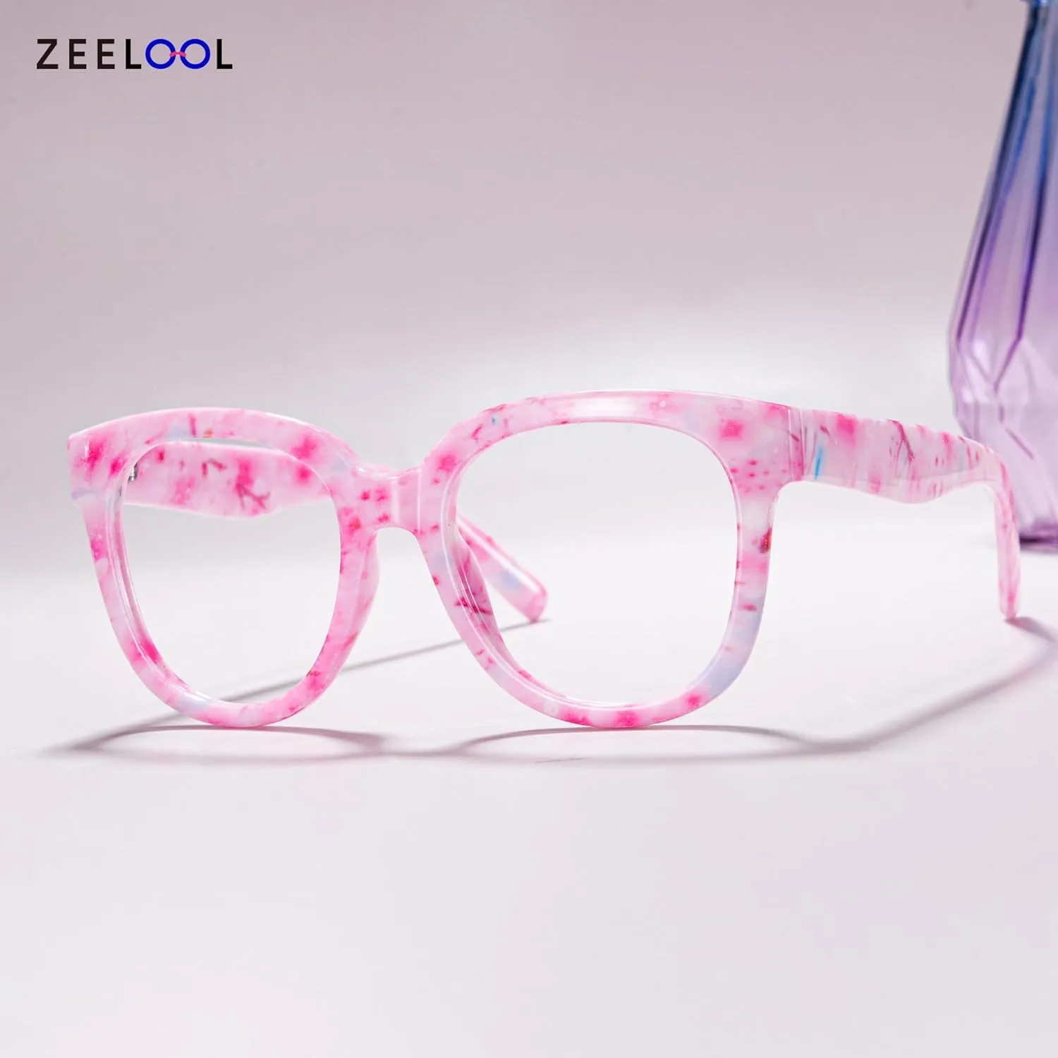 Square Blue Light Blocking Glasses pump stag Harrell ZOP049594 Zeelool Unisex Retro Oversized 