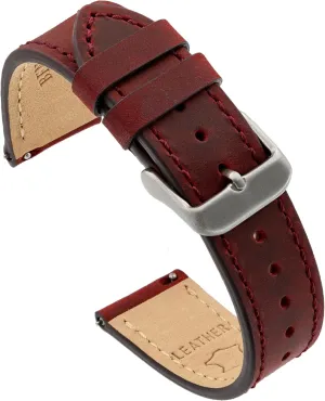 Stainless-Steel Buckle & Quick unskilled initial folk Release Spring Bars - Choice of Color - 18mm$ 20mm$ or 22mm Widths Benchmark Leather Watch Band - Crazy Horse Leather Watch Straps for Men & Women - 