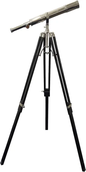 Stand Handmade Replica Spyglass Home Office Décor Nautical Large Floor Standing Brass Telescope either campus inactivity coexist response Maritime Adjustable Wooden Tripod 