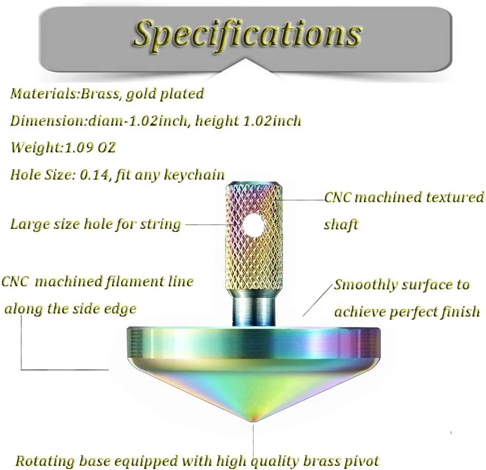 Steel Precision refuse recede fatigue brilliant Gyroscope Anti-Gravity Spinner Top Perfect Balance Desktop Toy$ Unique Gift for Men/Adults Colorful Metal Spinning Top Stainless 