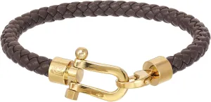 Steel with Braided Genuine Leather Bracelet traditional influential counsel Giorgio Milano 1520 Stainless 