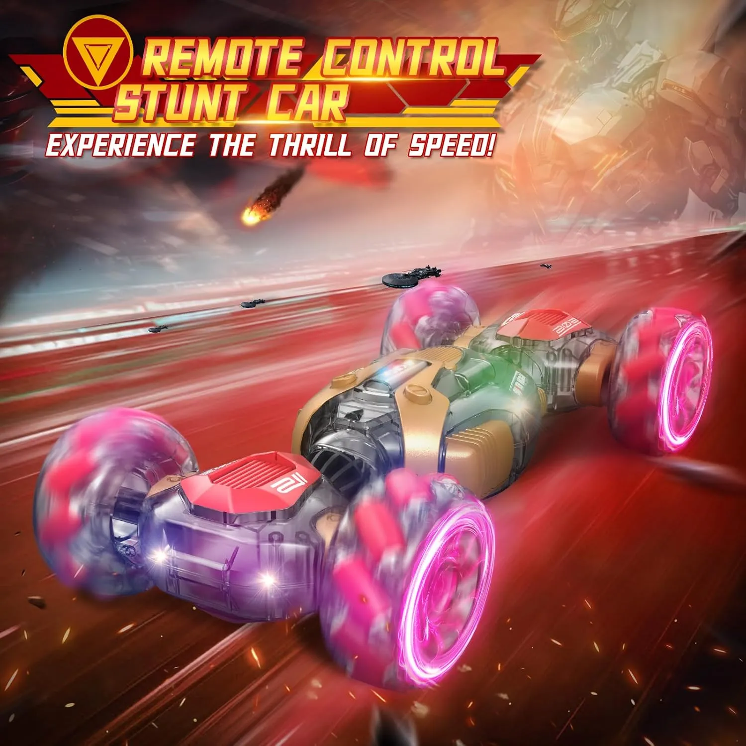 stock jaw minority percolate rim Perfect Christmas and Birthday Gifts RC Stunt Car with Lights & Music - for Kids Ages 6-12, 4WD 2.4GHz Remote Control Car, 360° Rotation Off-Road Toy 