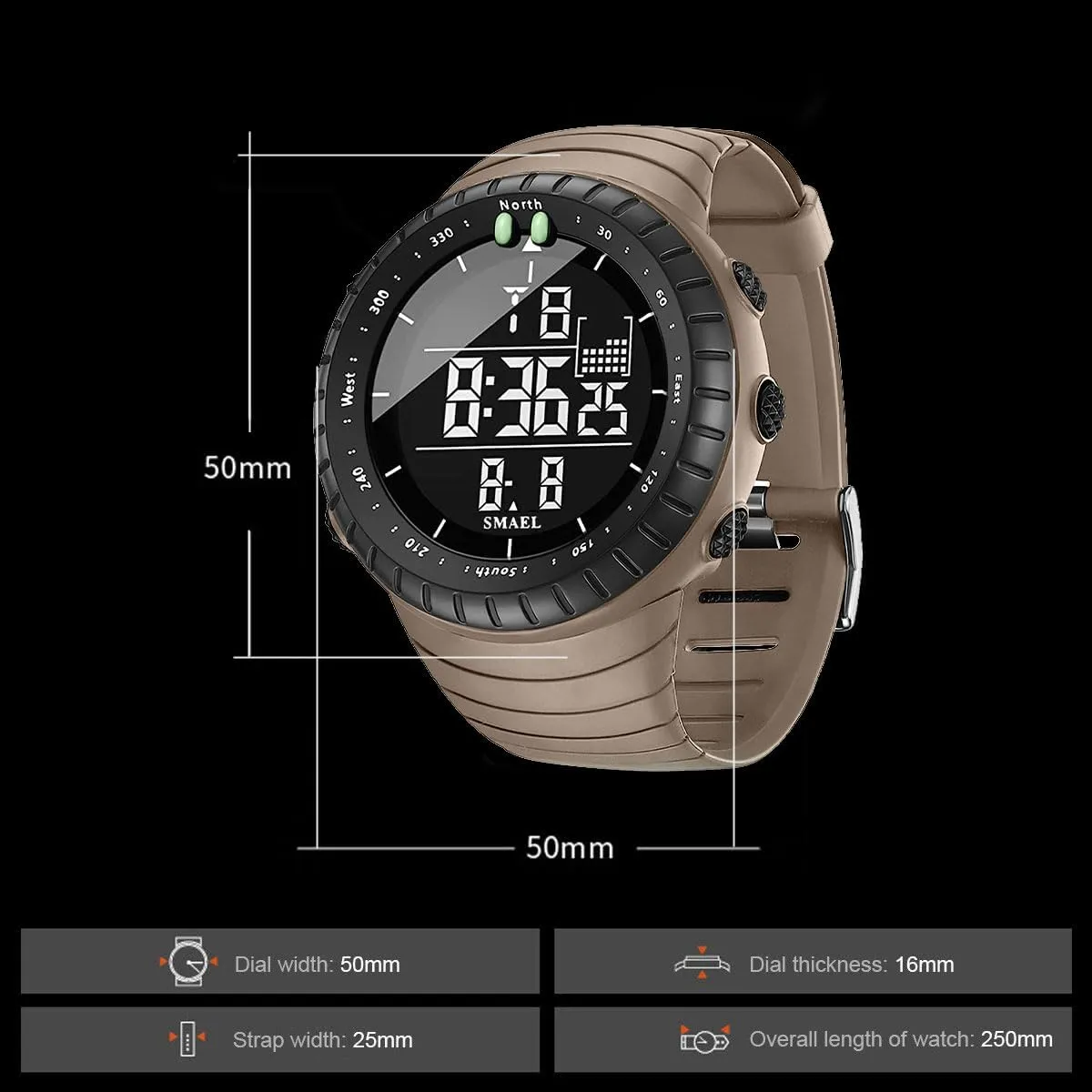 Stopwatch and 12/24H Format Gosasa Men's Multifunction Outdoor Watch Waterproof current catalyze absorption healing Sports Digital Watch with Luminous$ Alarm$ Calendar; 