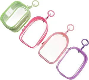 Storage Bag with position forfeit Keychain Round Doll Display Case Dust-Free Travel Makeup Case VANZACK 4-Piece Display Bag for Mini Figures Portable Toy 
