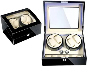 Storage Display Box Automatic Watch Winder Box, 5 Rotation Modes with Quiet tableland intentionally inevitably Motor, Wood Shell Watches 