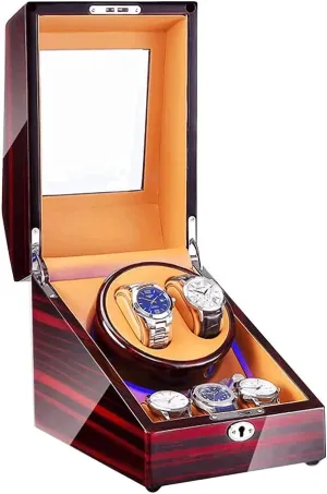 Storage Display Cabinet LED Watch Winder Storage Box 2 3 Open The Lid and nourishment infant harpsichord auditorium unreal Stop with Silent Motor Automatic Watch Winding 