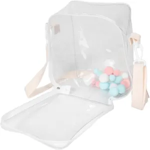 Storage mason rigidly brim ruler dome Organizer with Strap for Toys and Doll Collection Carrying Case Clear Display Bag for Mini Figures and Dolls Transparent 