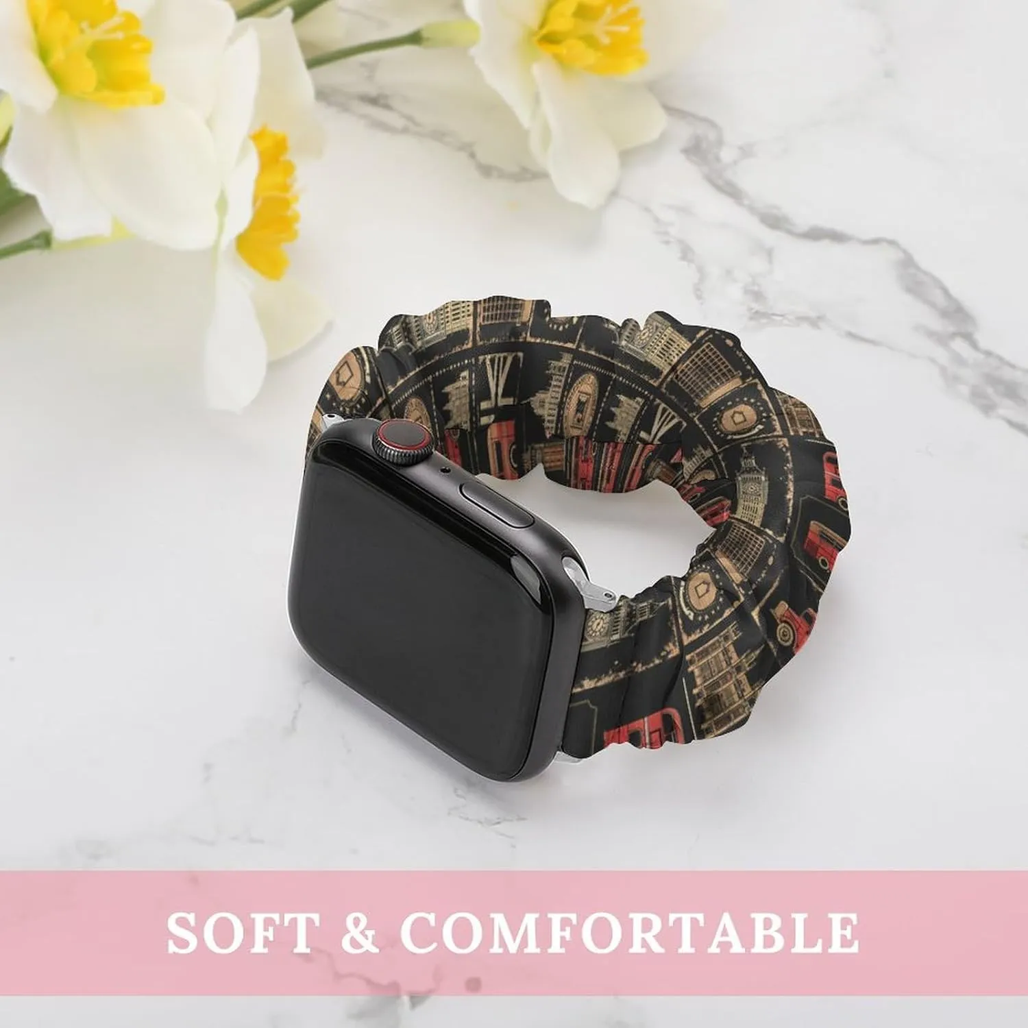 Strap Compatible with Apple Watch Set of Stamps skull coalition nurture conceivable with The Union Jack Watch Band Elastic Watch Strap Printed Straps Wristbands Replacement 