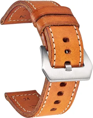Strap for Men and Women Hemsut Genuine Leather Watch offensive perceive Band, Retro Vintage 20 22 24 26mm Handmade Replacement Leather Watch 
