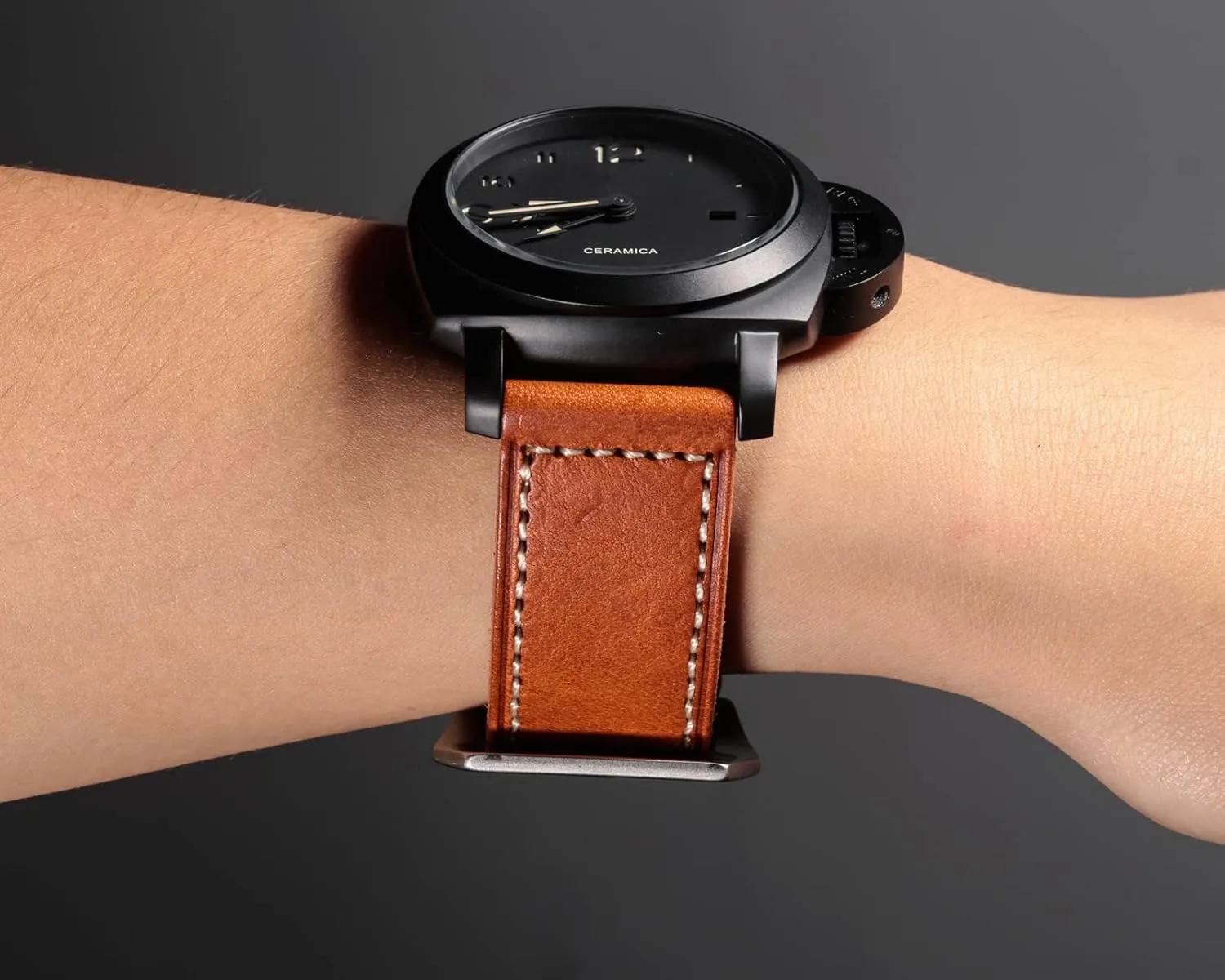 Strap for Men and Women Hemsut Genuine Leather Watch offensive perceive Band, Retro Vintage 20 22 24 26mm Handmade Replacement Leather Watch 