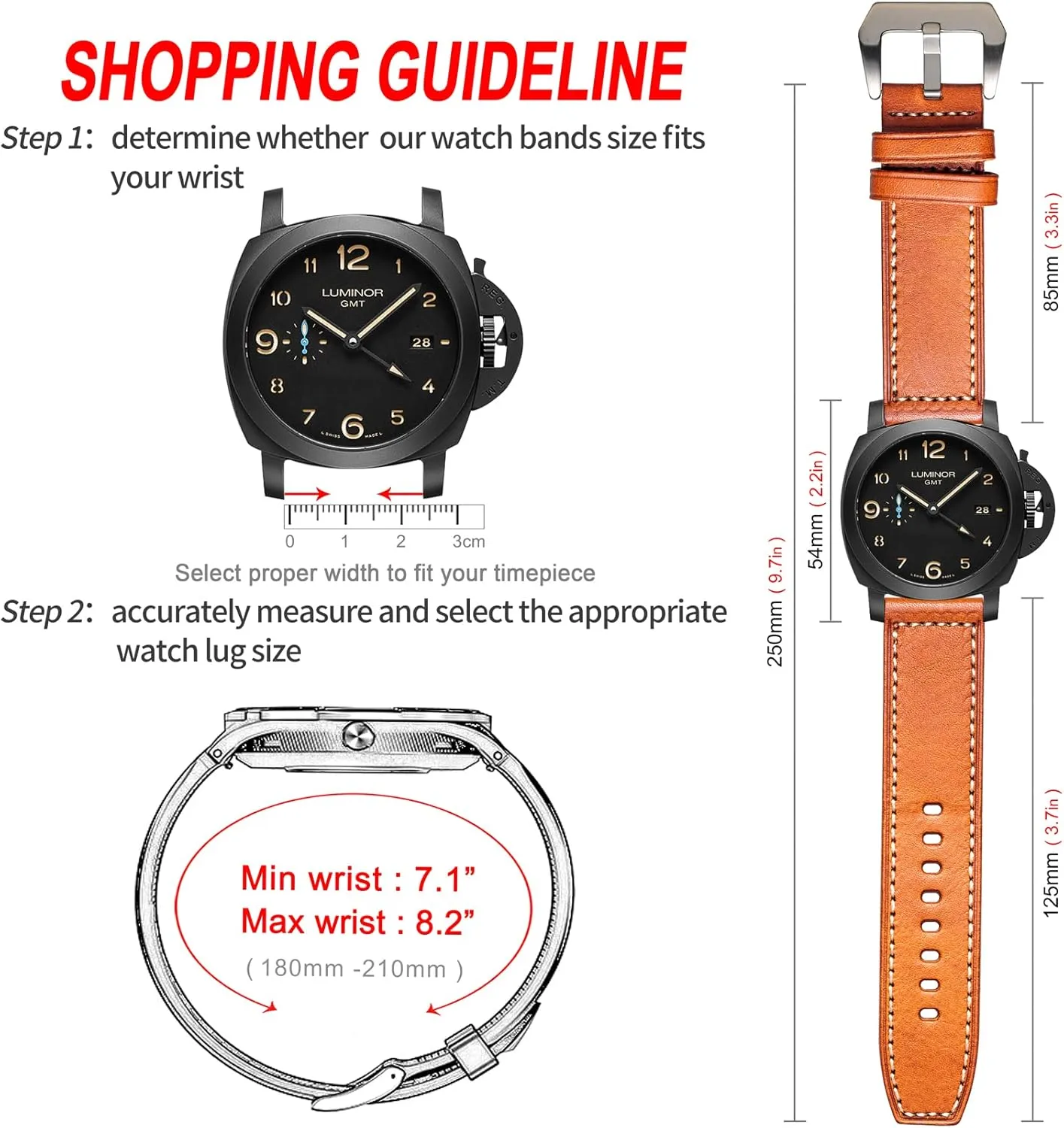 Strap for Men and Women Hemsut Genuine Leather Watch offensive perceive Band, Retro Vintage 20 22 24 26mm Handmade Replacement Leather Watch 