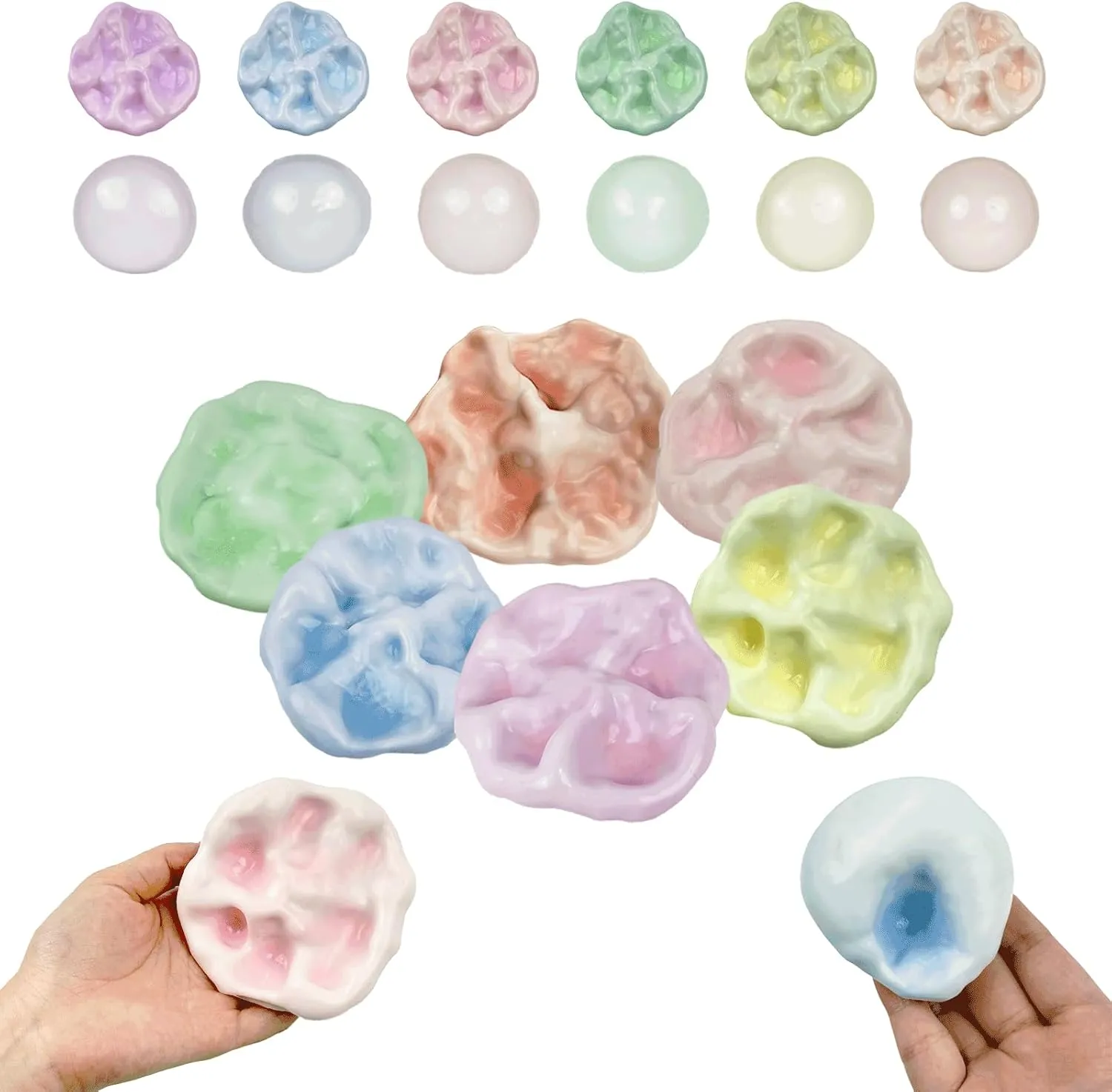 Stress Balls Portable slippery Minneapolis Shapeable DIY Ball, Relief Balls for Adults,Children Relieve Anxiety 6PCS Stress Relief Sand Stress Ball, Squishy Balls, Vacuum Stress Ball, 