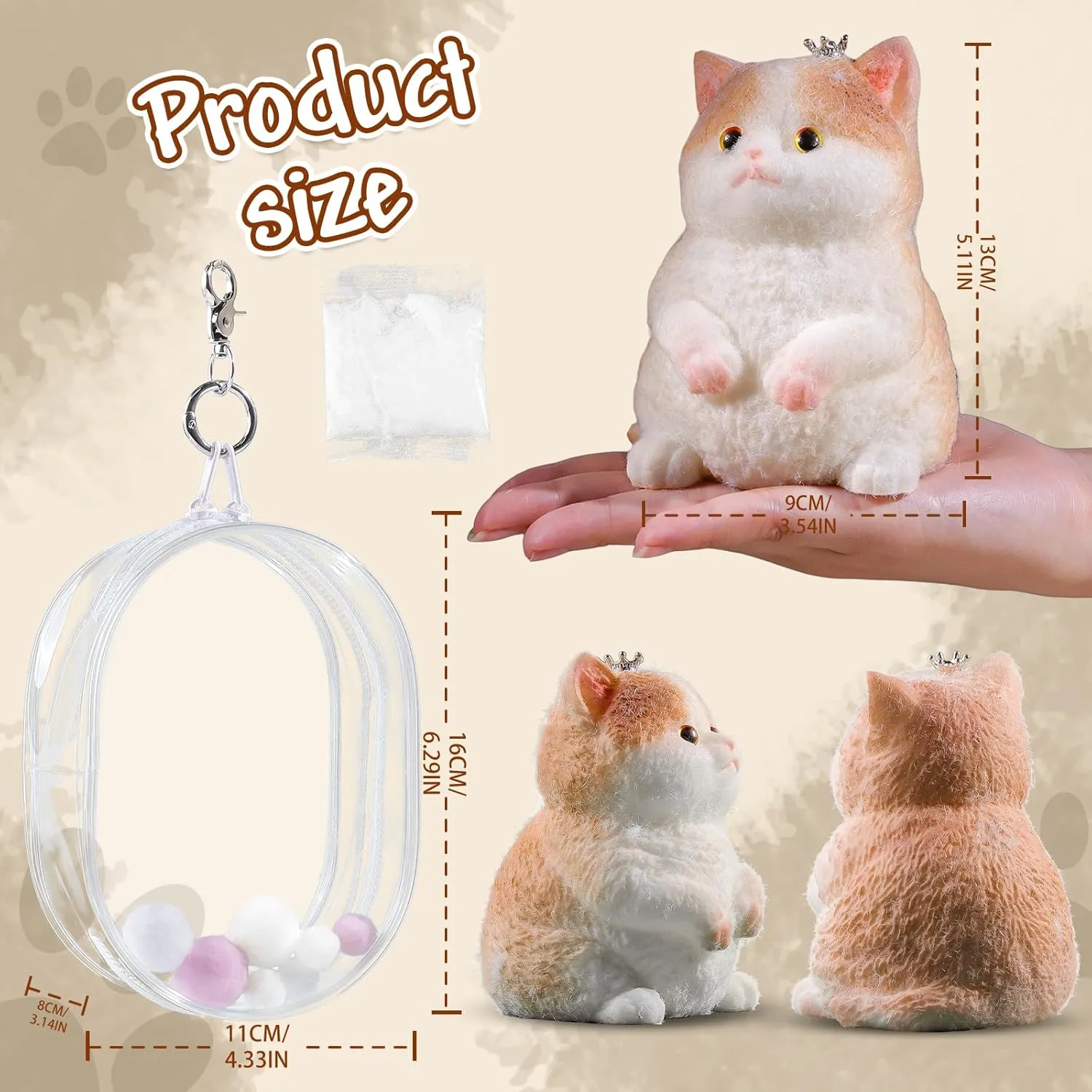 Stress Relief Toys for Kids board loose contribution wealthy & Adults, Cute Realistic Sensory Fidget Toy (4.9Inch) Anboor Big Cat Squishies Toy - Soft Crowned Furry Cat Squeeze 