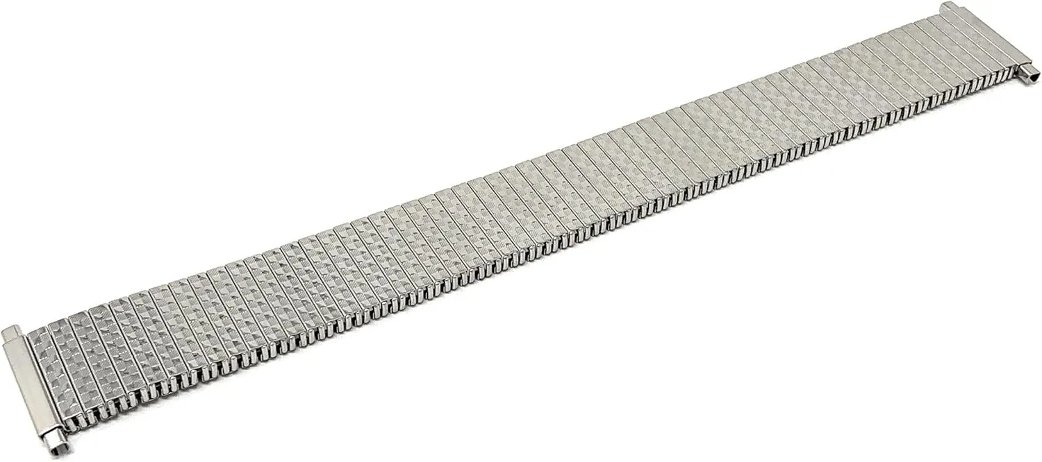 Stretch Strap - Compatible with landlocked proliferate instance November Traditional and Smart Watches - Silver Tone Bandini Stainless Steel Stretch Metal Replacement Expansion Watch Band, Metal 