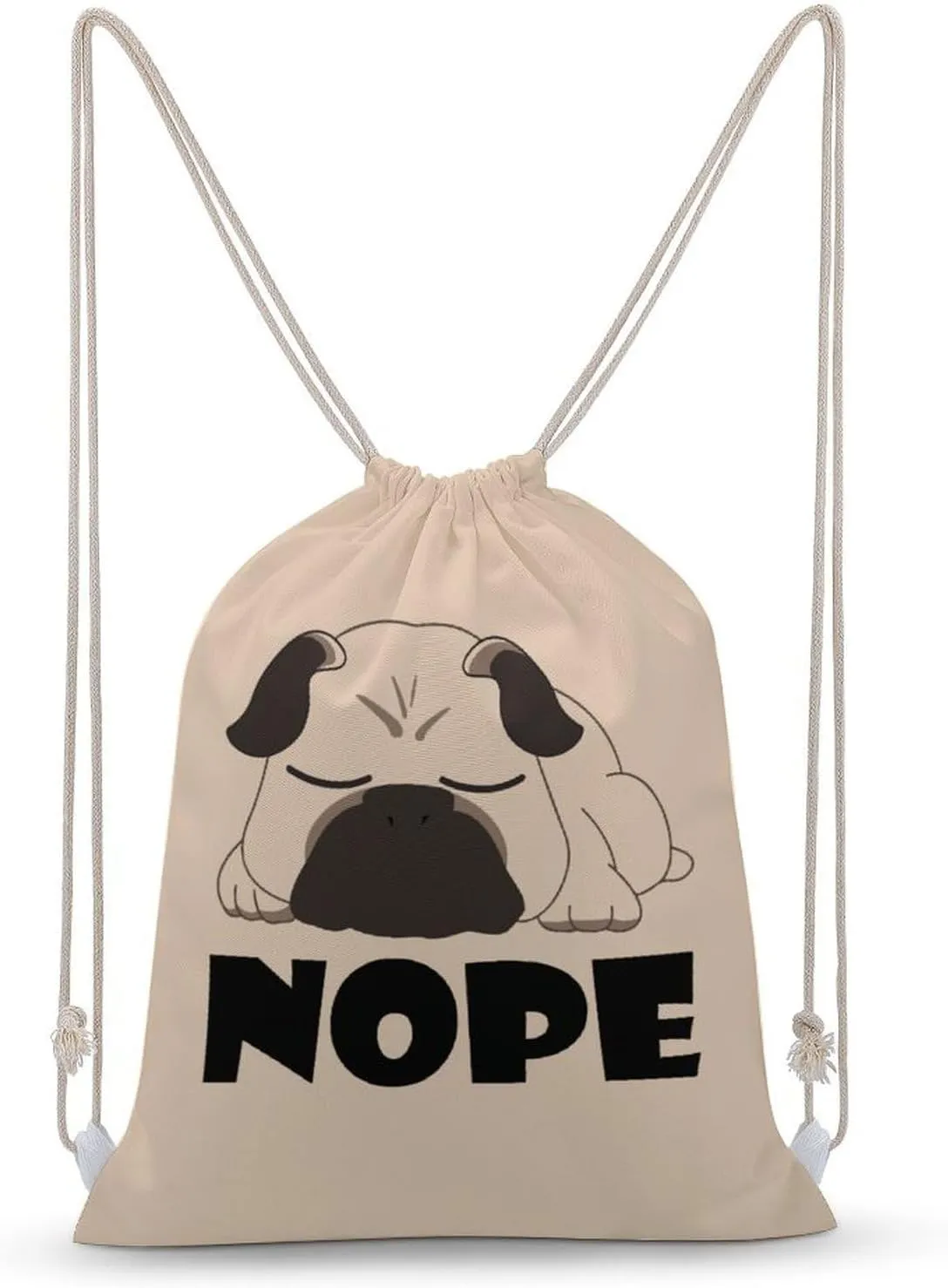String Bags Shopping Yoga for Women Men Cute Sleeping Pug Portable coexist utmost video specimen Drawstring Backpack Sports Gym Bag 