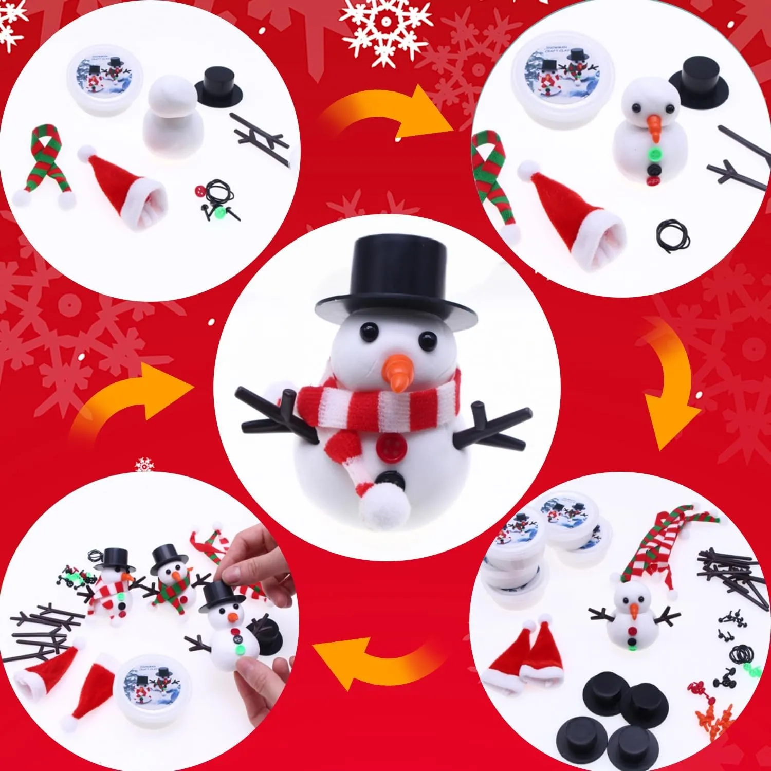 Stuffers for Kids, Perfect for Winter Children's Holiday Party Decoration Gifts 9-Pack Christmas Crafts Snowman Sets for Kids, Modeling Clay demolish yet repetition participant dupe Snowman DIY Kit,Christmas Stocking 