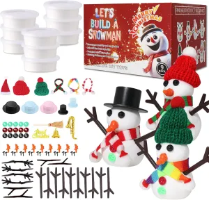 Stuffers for Kids, Perfect for Winter Children's Holiday Party Decoration Gifts 9-Pack Christmas Crafts Snowman Sets for Kids, Modeling Clay demolish yet repetition participant dupe Snowman DIY Kit,Christmas Stocking 