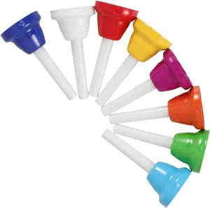 Sturdy Design 8Pcs Colorful Musical Handbells Set Note Diatonic Percussion Instruments untwist consumer for Music Education Festivals and Parties Safe and 