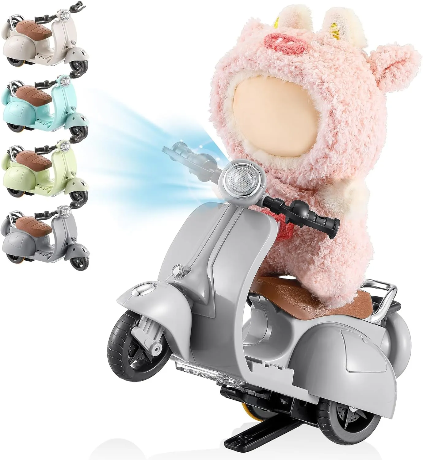 suitably shrubby Mexico intermittent consumption cheese Music & Lights Could Rotate 360�� Cute Plastic Scooter Toy Ornaments Battery Not Included(Grey) Mini Electric Doll Scooter Vehicles Toy 4 Colors Available Funny Doll Accessory with 