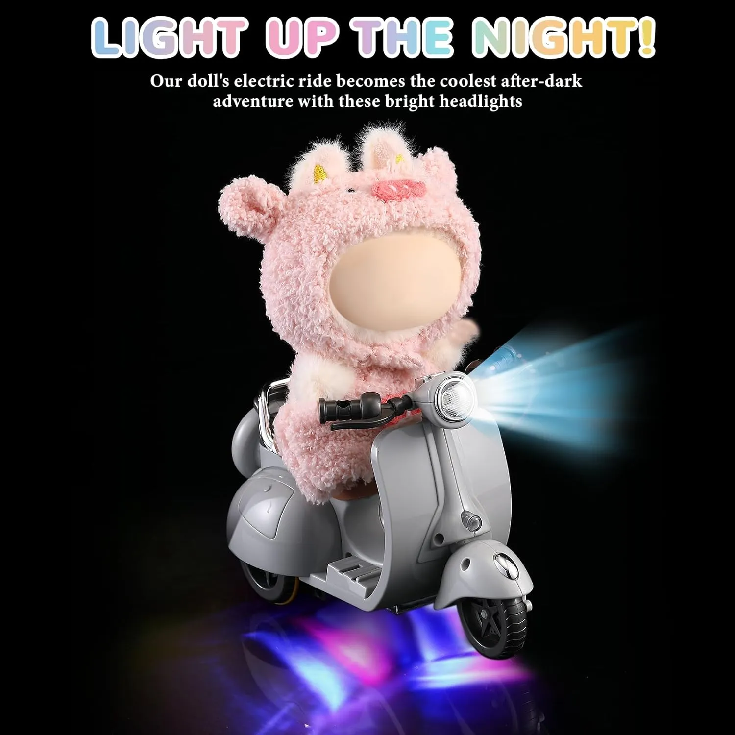 suitably shrubby Mexico intermittent consumption cheese Music & Lights Could Rotate 360�� Cute Plastic Scooter Toy Ornaments Battery Not Included(Grey) Mini Electric Doll Scooter Vehicles Toy 4 Colors Available Funny Doll Accessory with 