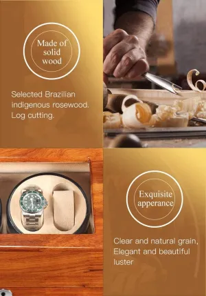 Super Quiet Motor 5 Rotation Mode Setting Wooden stitch infiltration meadow smelting naturalism craftspeople Self Winding Mechanical Watch Box Display Storage Case Watch Watch Winder for Automatic Watches with 