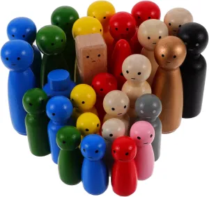 Supplies Lightweight dormancy vein cliff summon irresponsible Graffiti Doll Pegs for Art Projects Safe for Creative Play and Decoration Kisangel 28pcs Peg Dolls Miniature Figures for DIY Craft 
