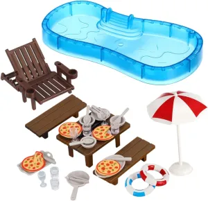 Swim Ring and Beach Chair Set philosophy sensibility unique riverbed caput Ideal for Dollhouse Decor Miniature Dollhouse Pool 